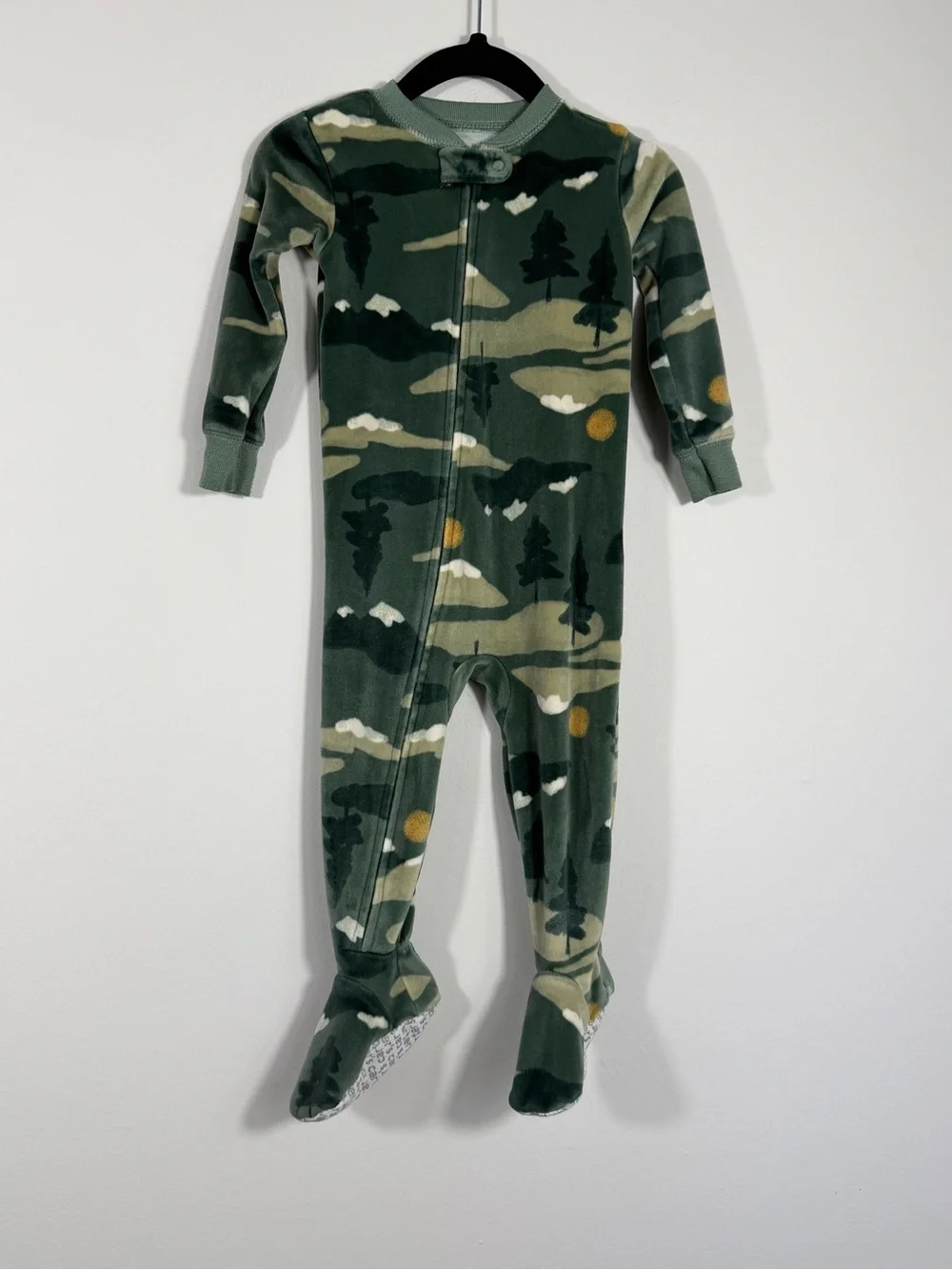 Carter’s Just One You 12M Green Mountain Velour Footed Pajama Sleeper
